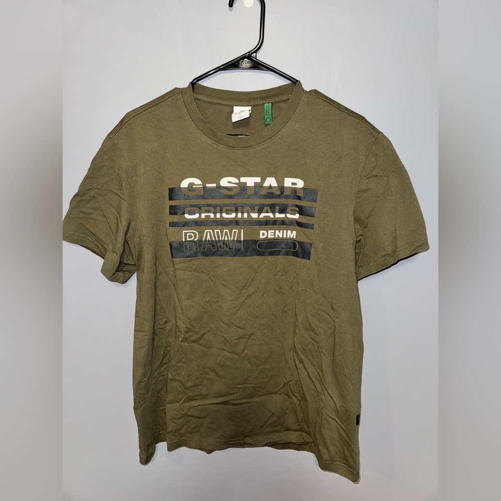G-Star Men's Green Graphic Tee